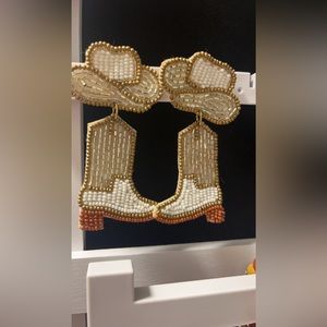 Sequins Cowgirl Boot Earrings
